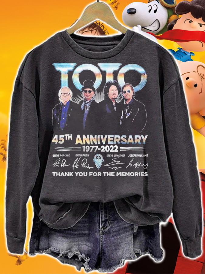 Toto 45th Anniversary 1977-2022 Signatures Thank You For The Memories Shirt sweatshirt