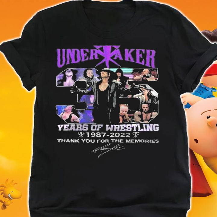 Undertaker 35 Years Of Wrestling 1987-2022 Thank You For The Memories Shirt shirt