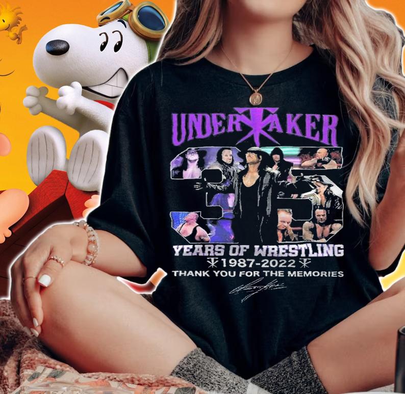Undertaker 35 Years Of Wrestling 1987-2022 Thank You For The Memories Shirt woman shirt