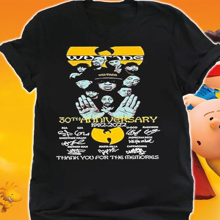 Wu-tang 30th Anniversary 1992 2022 Thank You For The Memories Signatures T-Shirt