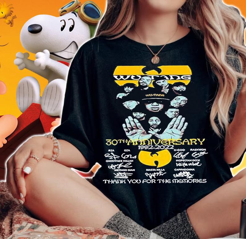 Wu-tang 30th Anniversary 1992 2022 Thank You For The Memories Signatures T-Shirt