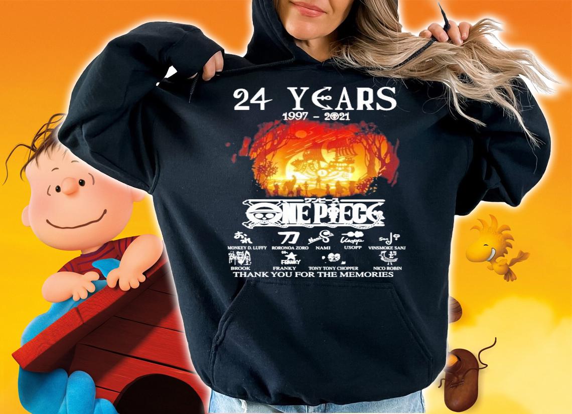 24 years 1997-2021 One Piece Signatures t-shirt