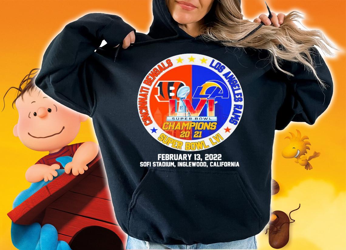 Cincinnati Bengals Vs Los Angeles Rams Super Bowl LVI February 13 2022 Sofi Stadium Inglewood California Shirt