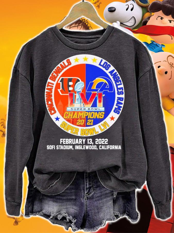 Cincinnati Bengals Vs Los Angeles Rams Super Bowl LVI February 13 2022 Sofi Stadium Inglewood California Shirt