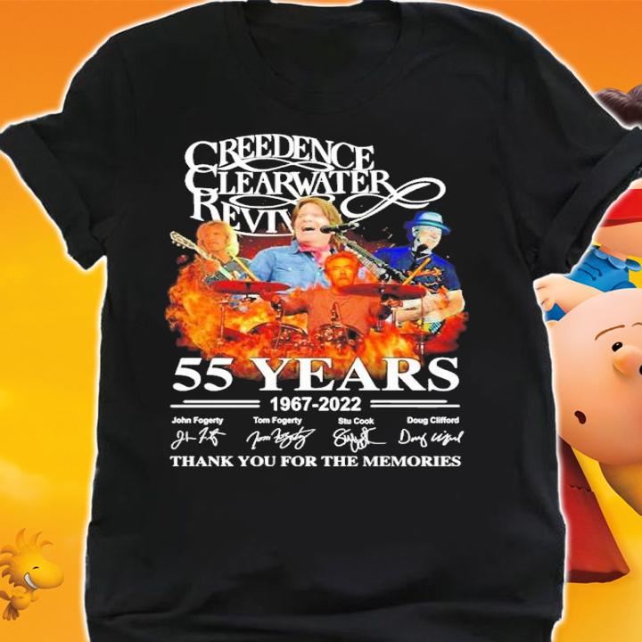 Creedence Clearwater Revival 55 Years 1967-2022 Signatures Thank You For The Memories Shirt