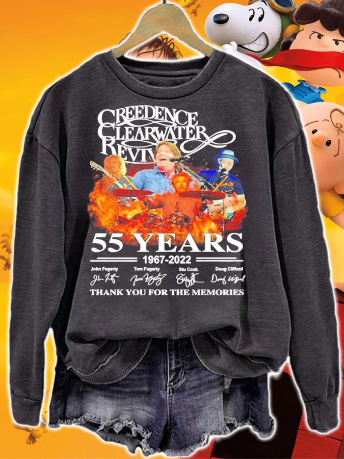Creedence Clearwater Revival 55 Years 1967-2022 Signatures Thank You For The Memories Shirt