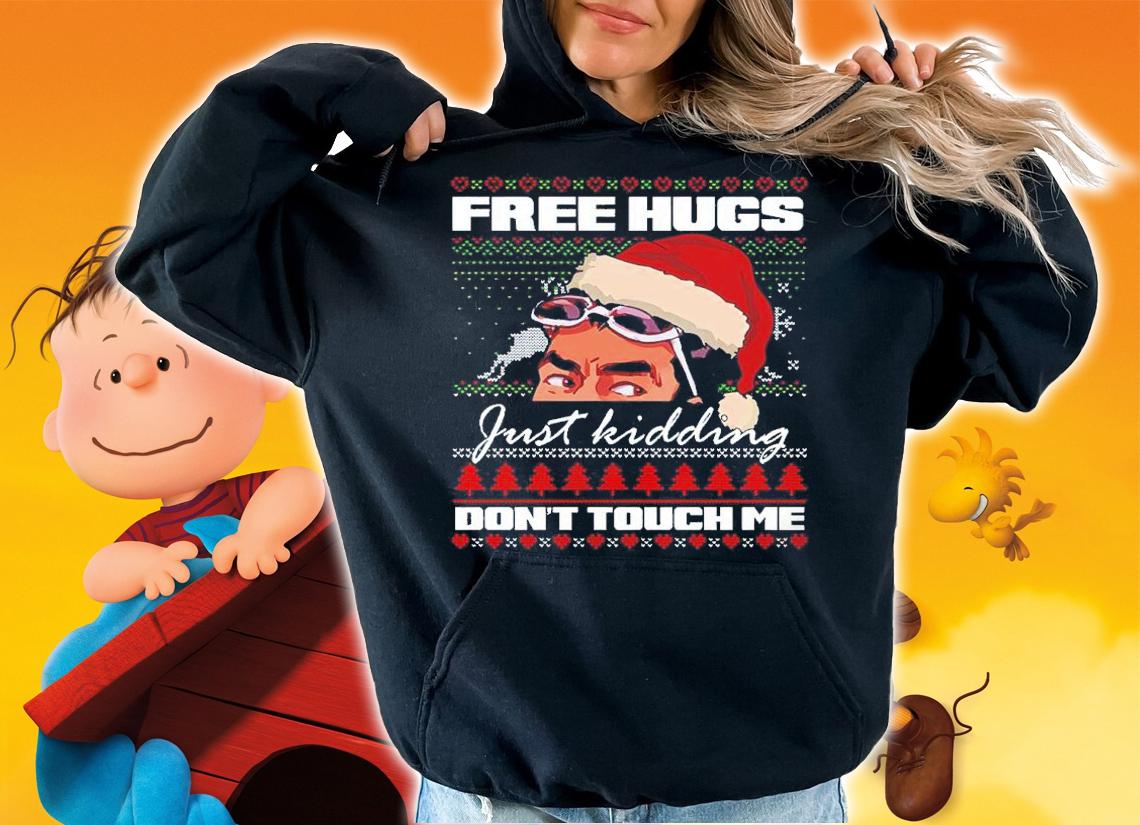 David Rose Creek Free Hugs Just Kidding Don't Touch Me Ugly Christmas Shirt hoodie