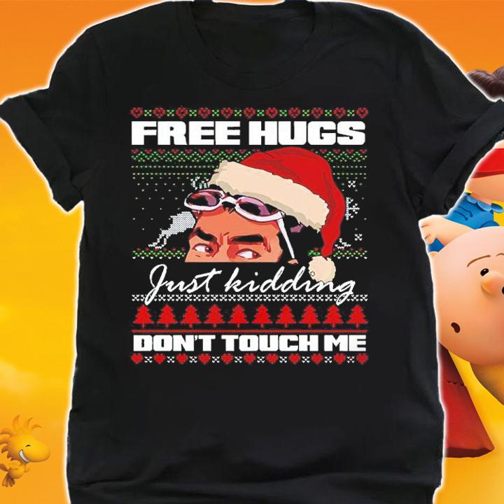 David Rose Creek Free Hugs Just Kidding Don't Touch Me Ugly Christmas Shirt shirt