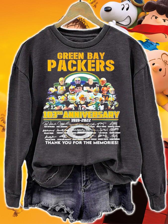 Green Bay Packer 103rd anniversary 1919-2022 signatures t-shirt