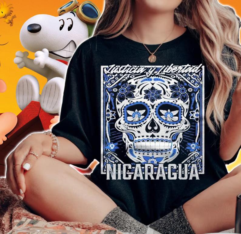 Justicia Y Libertad Nicaragua Skull Shirt woman shirt