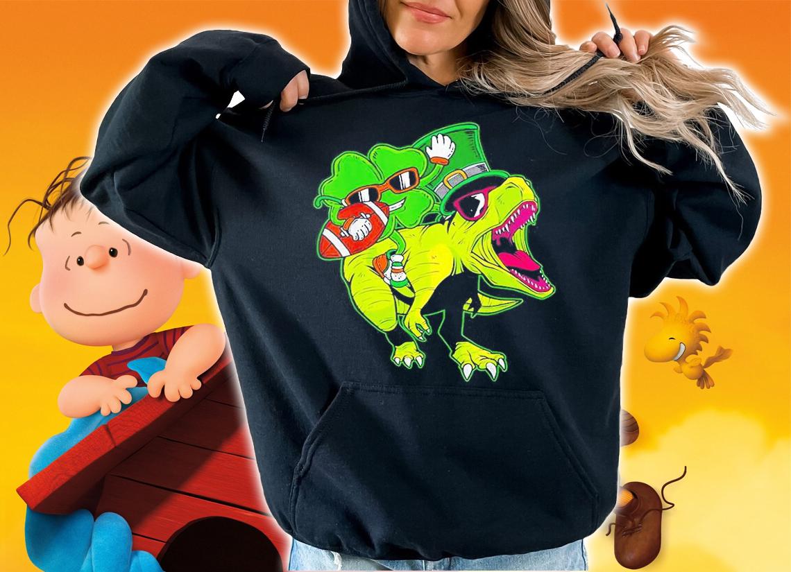 Kids Shamrock Dinosaur St Patrick's Day T-Shirt