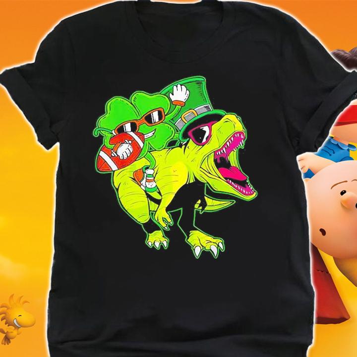 Kids Shamrock Dinosaur St Patrick's Day T-Shirt