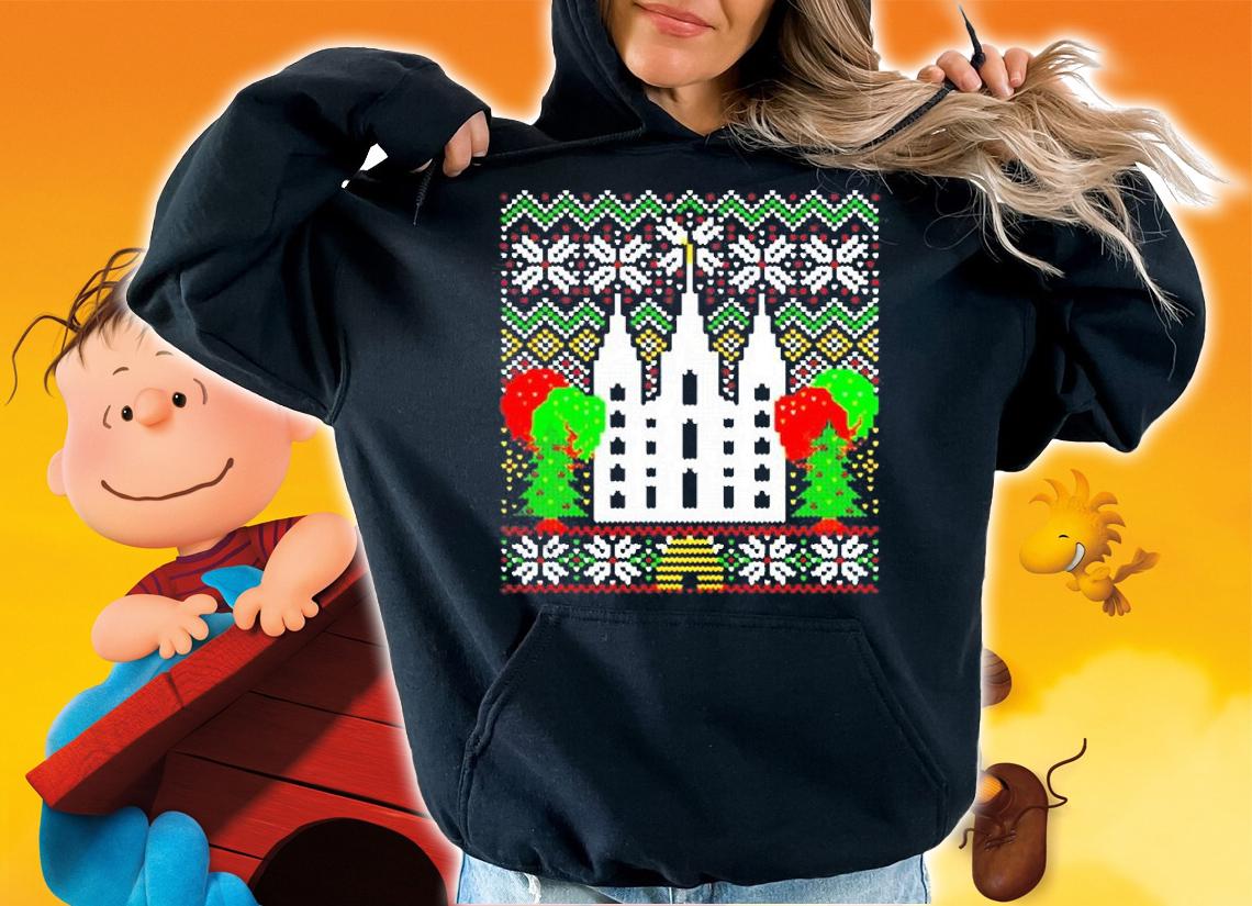 Lds Ugly Sweater Christmas Temple Square Salt Lake Utah Sweater Shirt hoodie