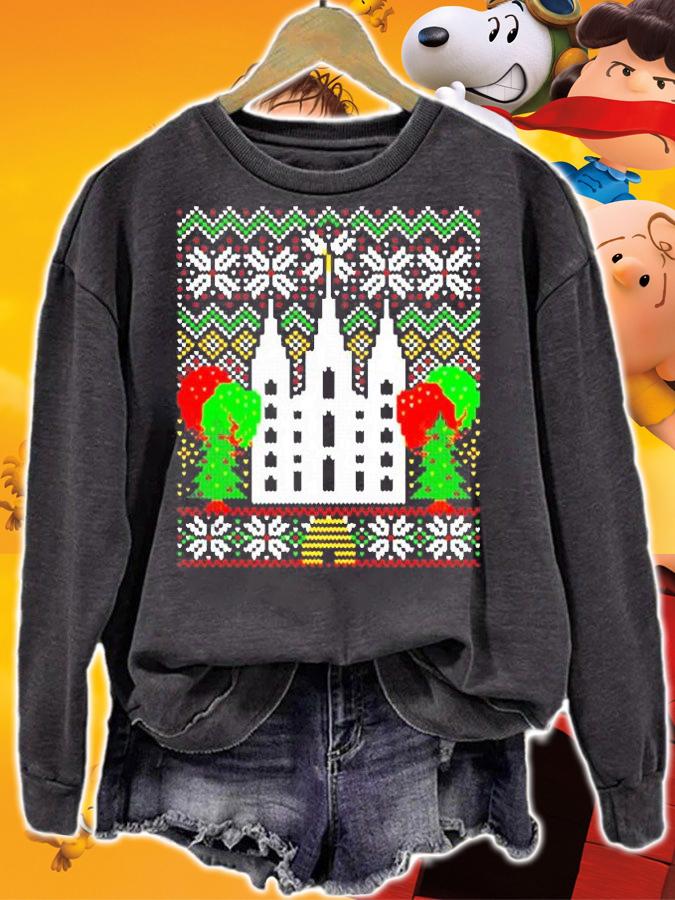 Lds Ugly Sweater Christmas Temple Square Salt Lake Utah Sweater Shirt sweatshirt