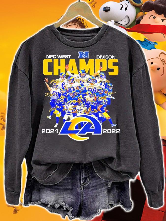 Los Angeles Rams NFC West Division Champs 2021-2022 Signatures Shirt sweatshirt
