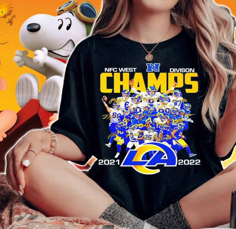 Los Angeles Rams NFC West Division Champs 2021-2022 Signatures Shirt woman shirt