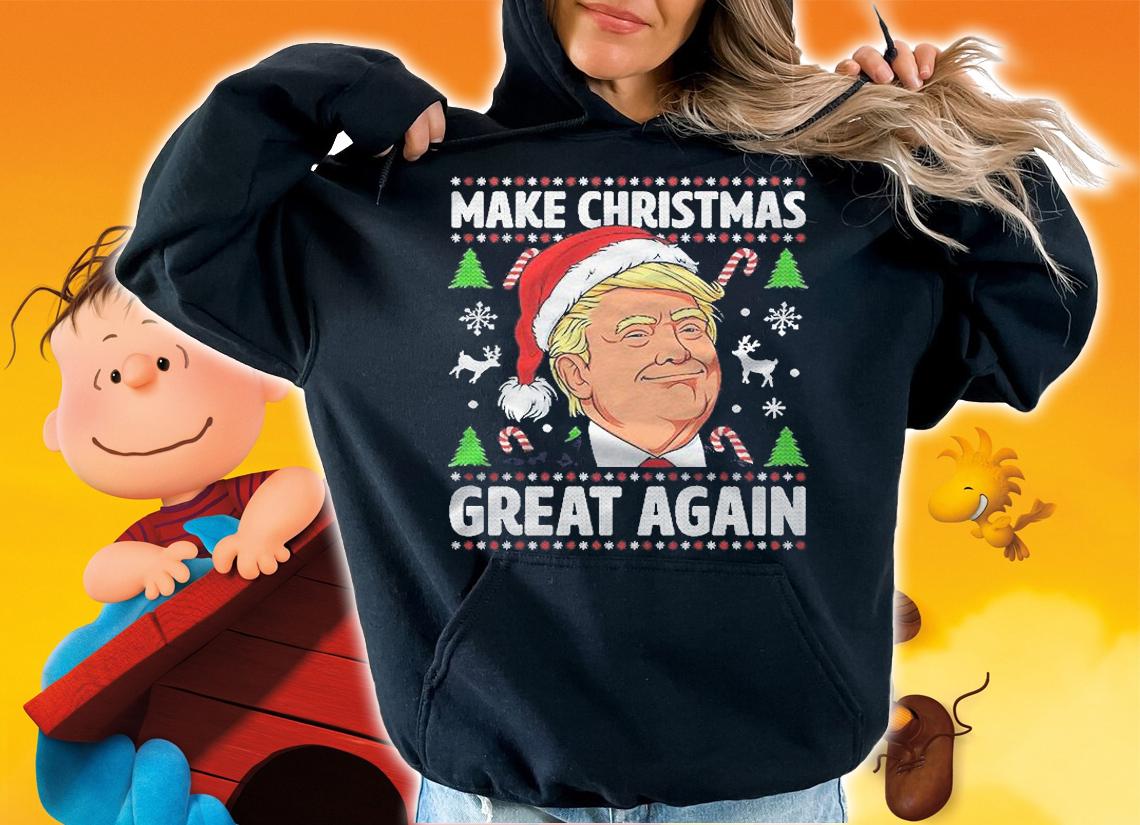 Make Christmas Great Again Funny Trump Ugly Christmas Men Pullover Shirt hoodie