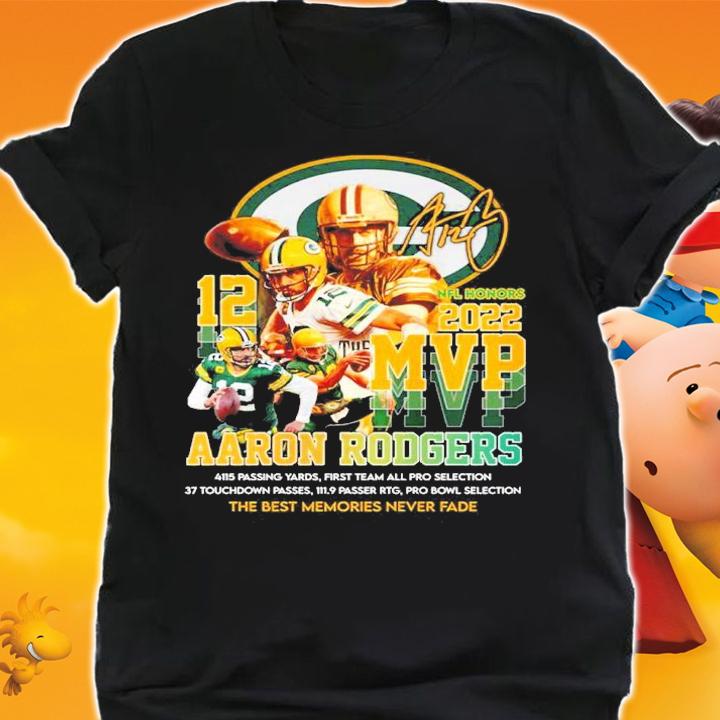 NFL Honors MVP Aaron Rodgers 4115 Passing Yards First Team All Pro Selection Signatures Thank You For The Memories Shirt