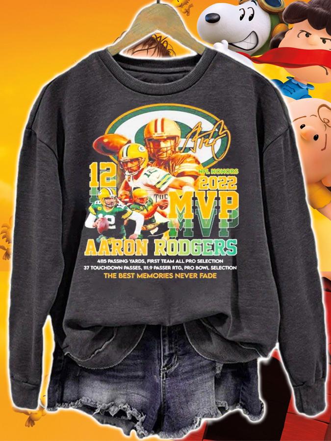 NFL Honors MVP Aaron Rodgers 4115 Passing Yards First Team All Pro Selection Signatures Thank You For The Memories Shirt