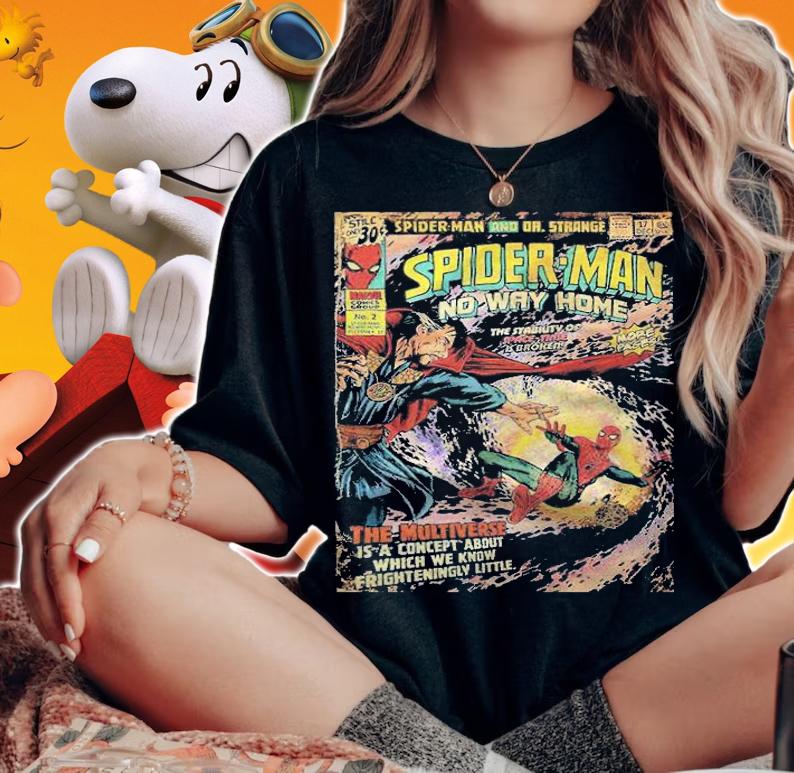 Spider-Man and Strange no way home poster T-shirt woman shirt