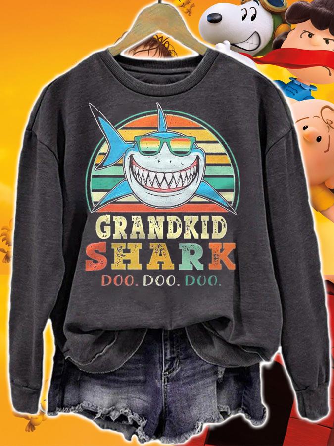 Vintage Grandkid Shark Doo Doo For Boy Girl Kids Baby Shirt