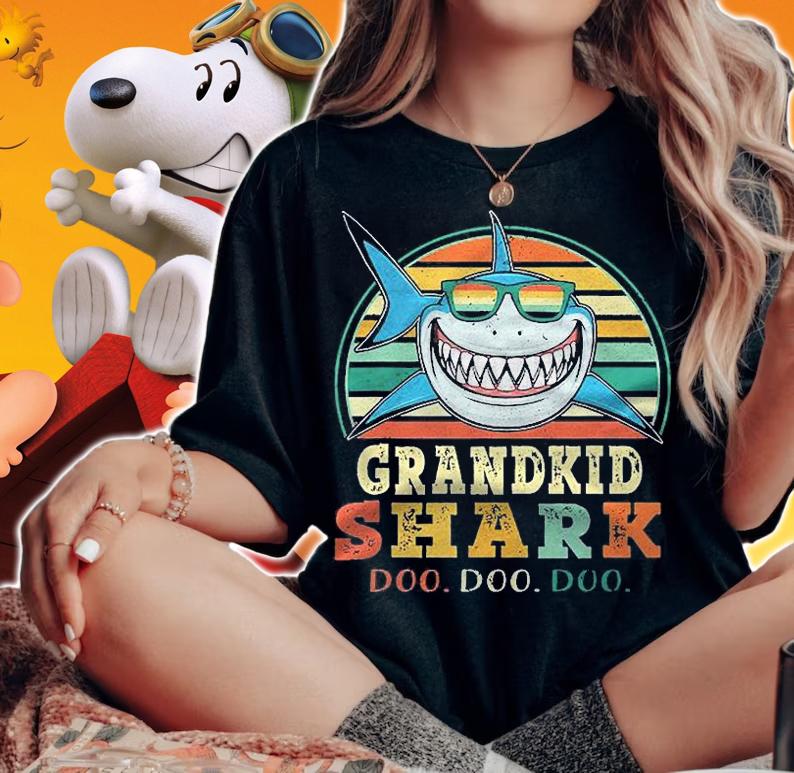 Vintage Grandkid Shark Doo Doo For Boy Girl Kids Baby Shirt