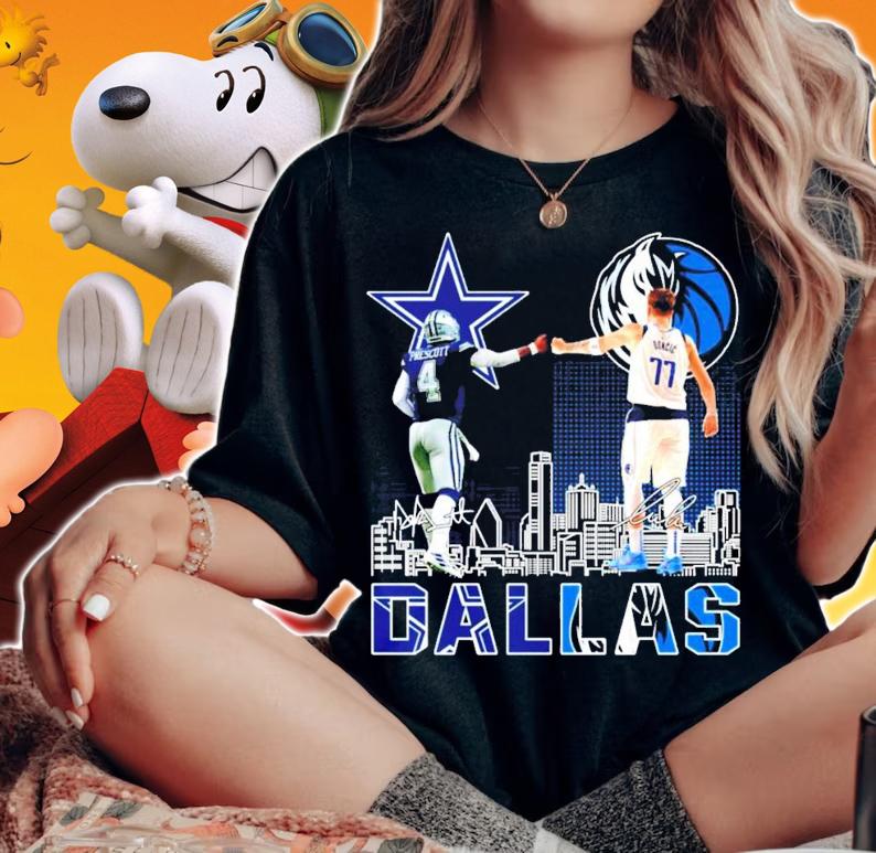 Dallas Prescott vs Doncic signature t-shirt woman shirt