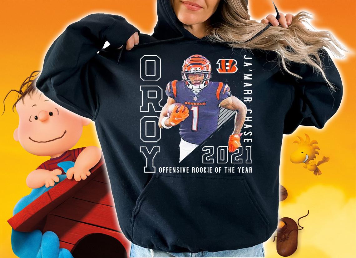 Ja'Marr Chase Cincinnati Bengals 2021 NFL Offensive Rookie Of The Year T-Shirt