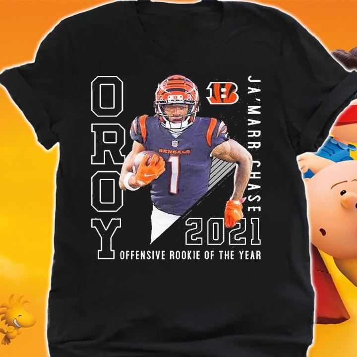 Ja'Marr Chase Cincinnati Bengals 2021 NFL Offensive Rookie Of The Year T-Shirt