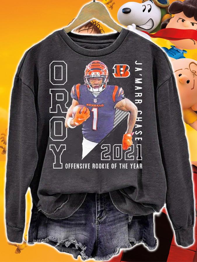 Ja'Marr Chase Cincinnati Bengals 2021 NFL Offensive Rookie Of The Year T-Shirt