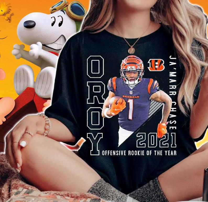 Ja'Marr Chase Cincinnati Bengals 2021 NFL Offensive Rookie Of The Year T-Shirt