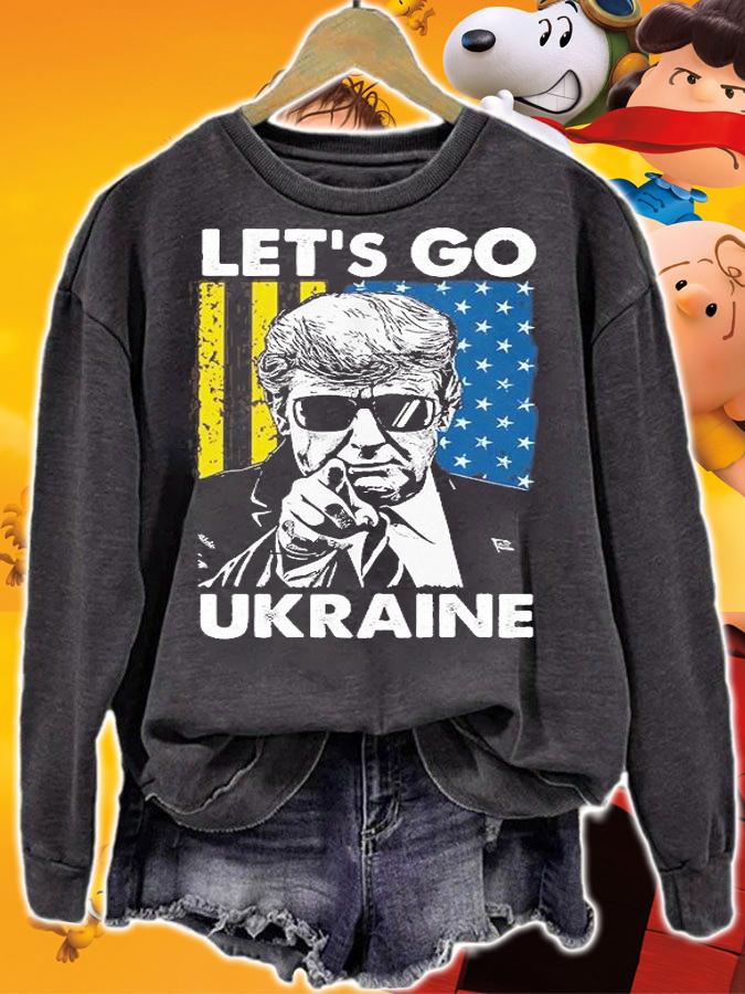 Lets Go Ukraine Cool Gift Trump And Flag American Ukraine Great Gift T-Shirt sweatshirt