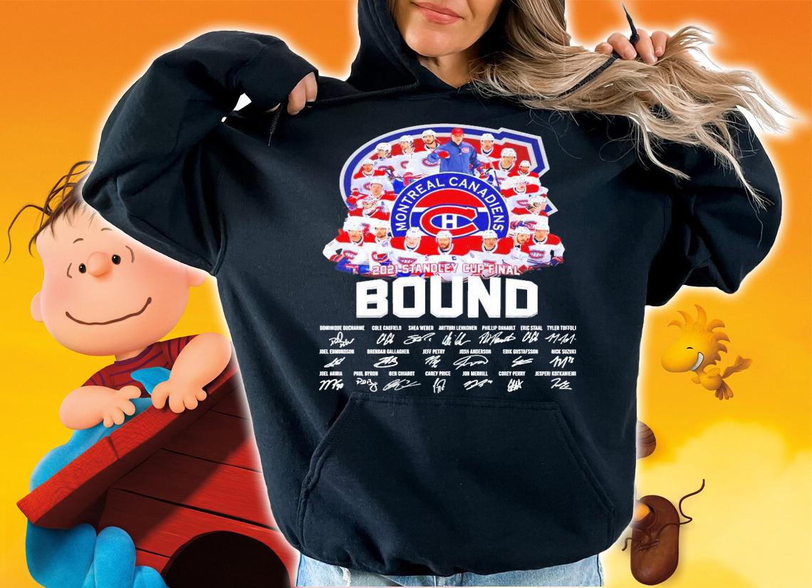 Montreal Canadiens 2021 Stanley Cup final bound signatures t-shirt hoodie