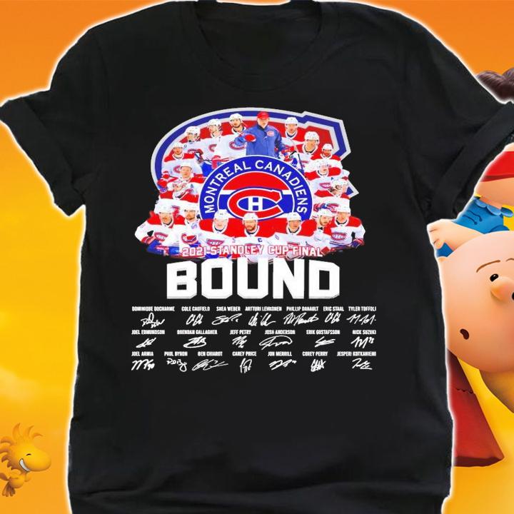 Montreal Canadiens 2021 Stanley Cup final bound signatures t-shirt shirt