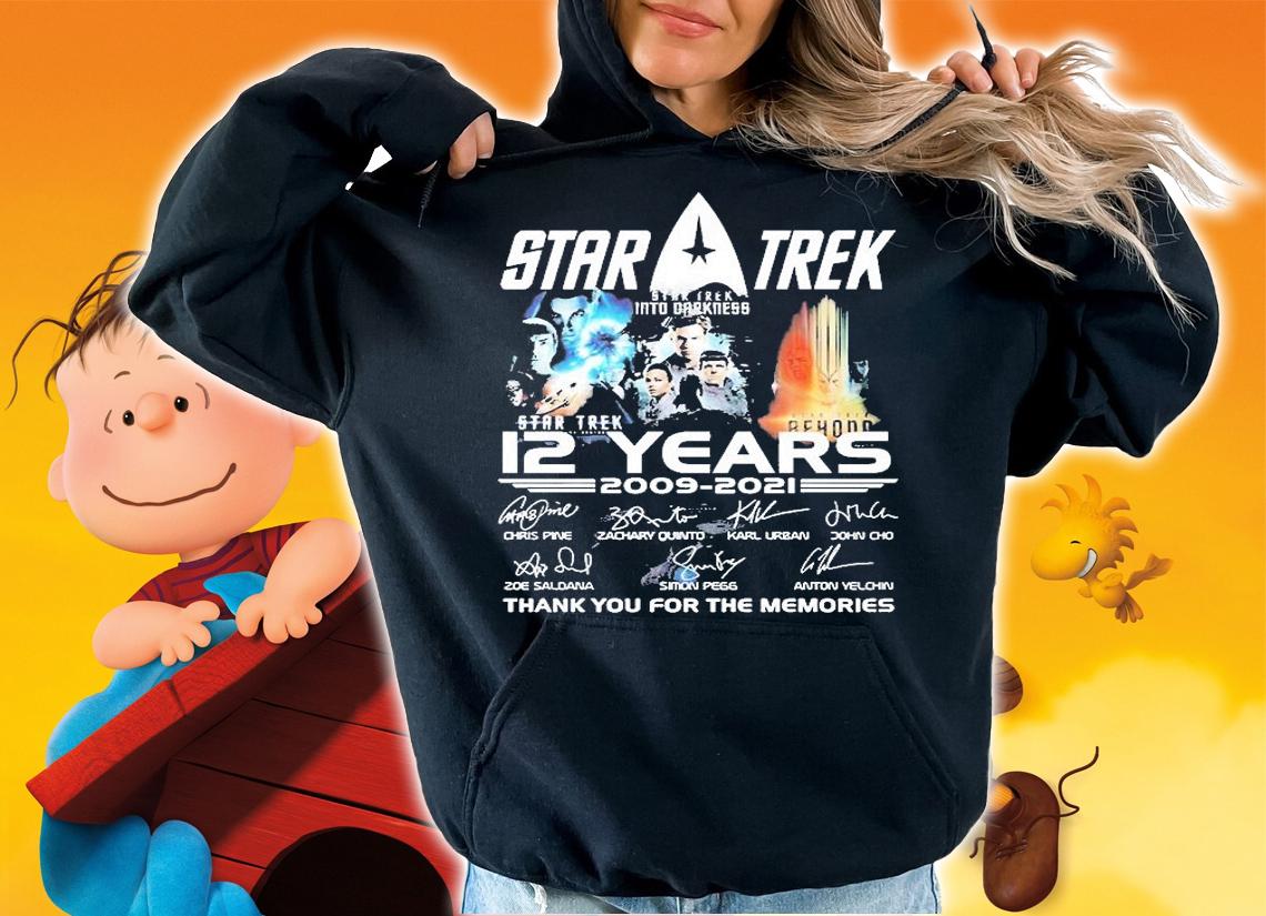 Star Trek 12 Years 2009-2021 Thank You For The Memories Signatures T-Shirt hoodie