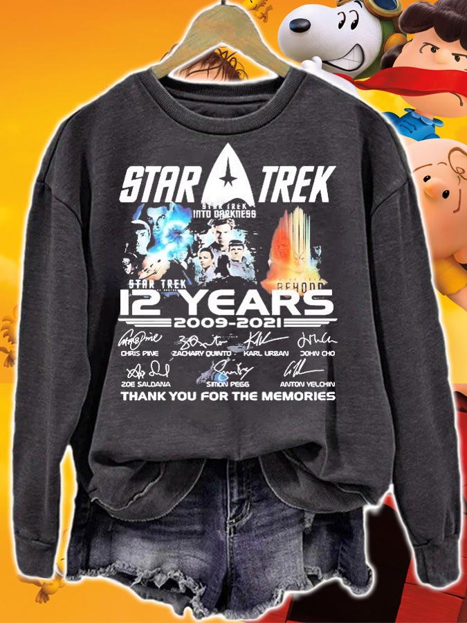 Star Trek 12 Years 2009-2021 Thank You For The Memories Signatures T-Shirt sweatshirt