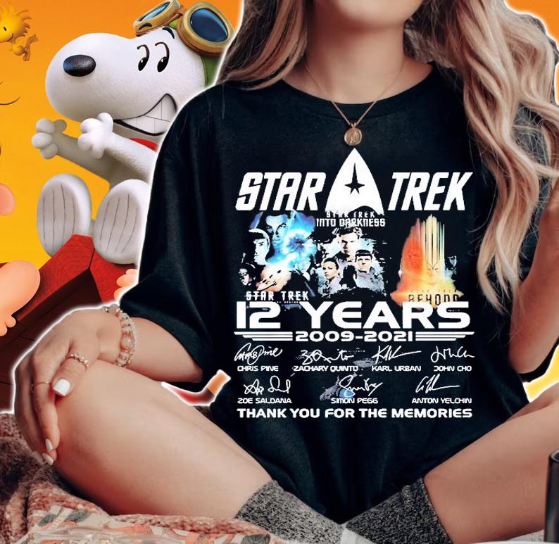 Star Trek 12 Years 2009-2021 Thank You For The Memories Signatures T-Shirt woman shirt