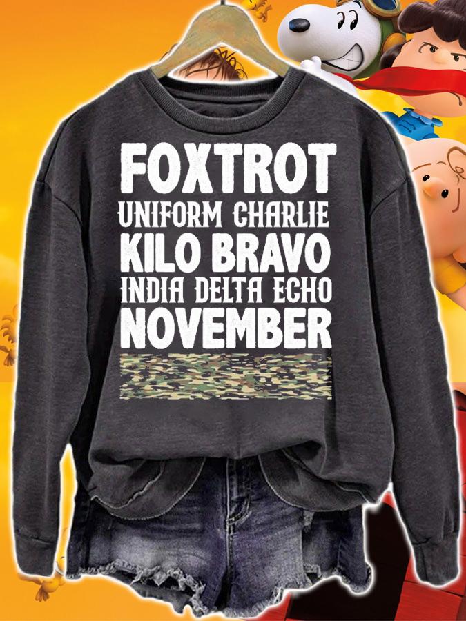 Veteran US Flag Foxtrot Uniform Charlie Kilo T-Shirt sweatshirt