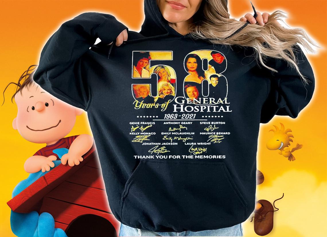 58 years of General Hospital 1963-2021 thank You for the memories signature T-shirt