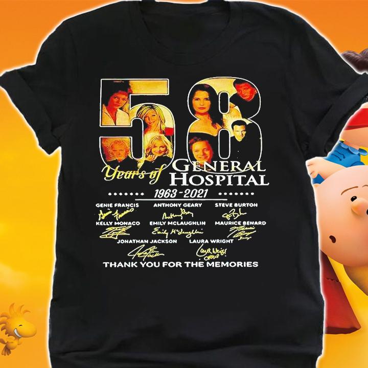 58 years of General Hospital 1963-2021 thank You for the memories signature T-shirt