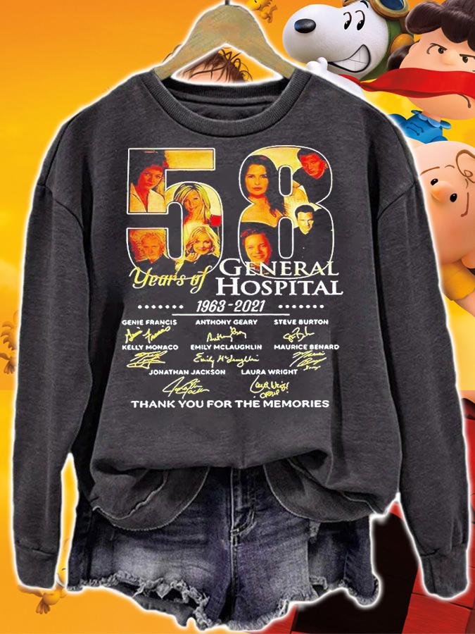 58 years of General Hospital 1963-2021 thank You for the memories signature T-shirt