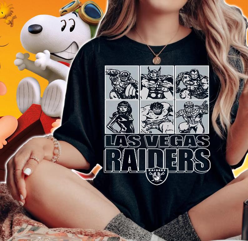 Las Vegas Raiders Disney Marvel Avengers Line-Up shirt woman shirt