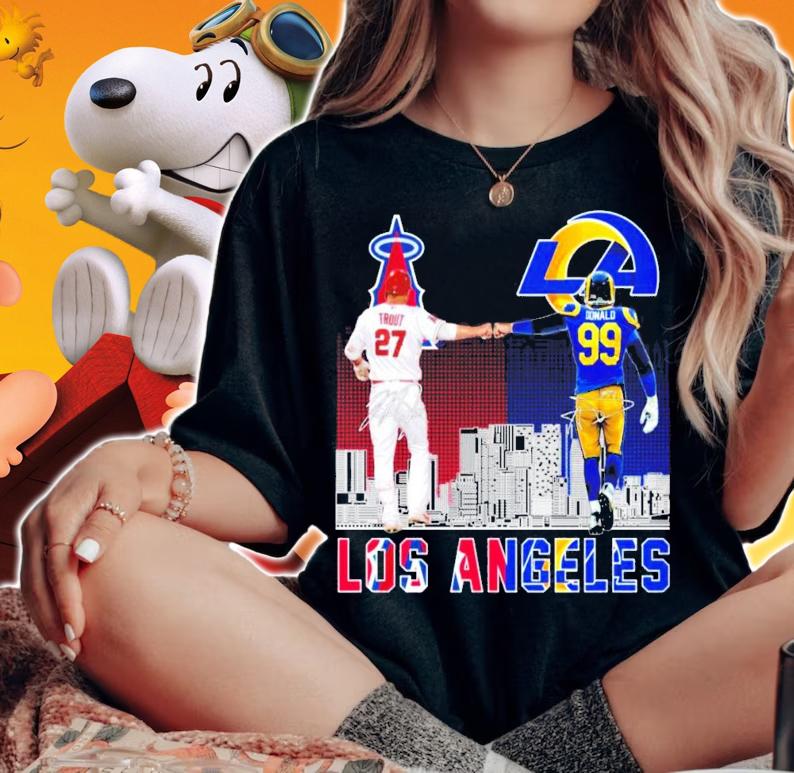 Los Angeles Mike Trout vs Aaron Donald signatures shirt woman shirt