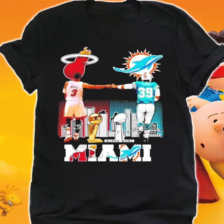Miami Dwyane Wade vs Larry Csonka signatures shirt
