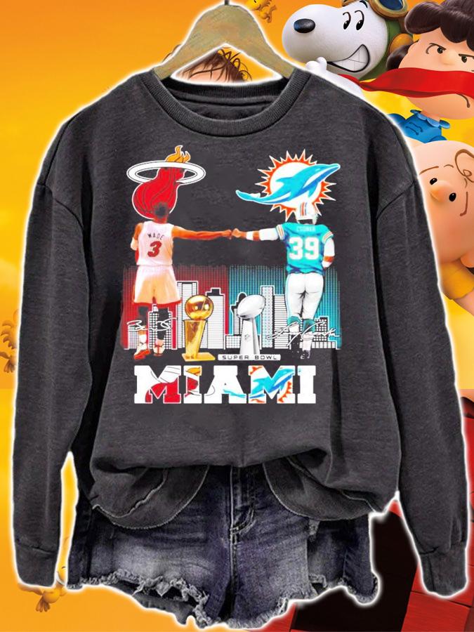 Miami Dwyane Wade vs Larry Csonka signatures shirt