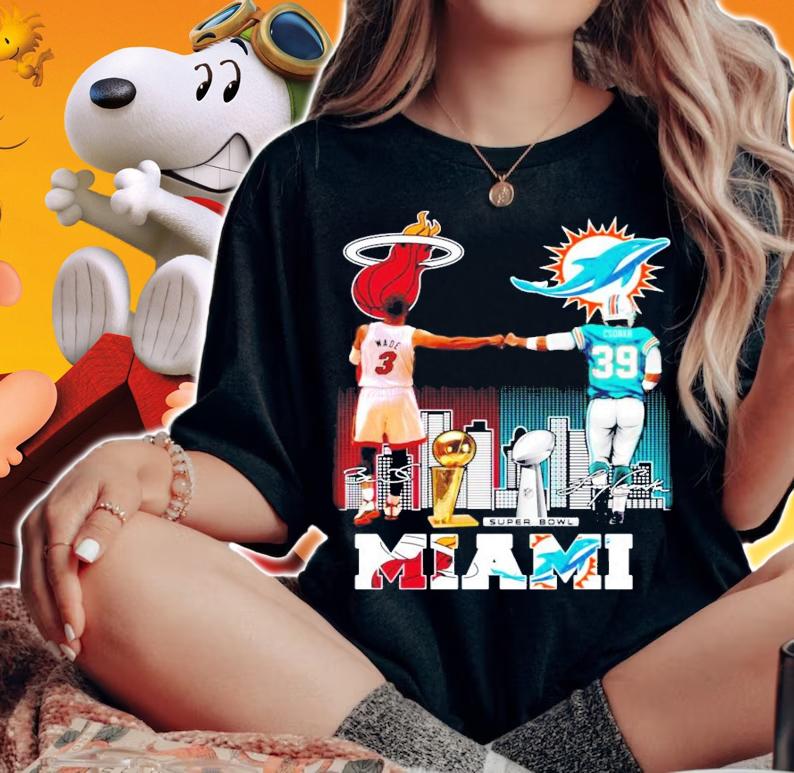 Miami Dwyane Wade vs Larry Csonka signatures shirt