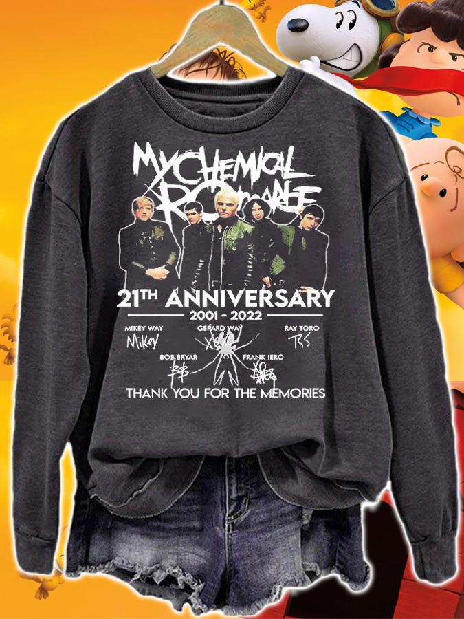 Mychemical Romance 21th Anniversary 2001 2022 Thank You For The Memories Signature T-Shirt sweatshirt