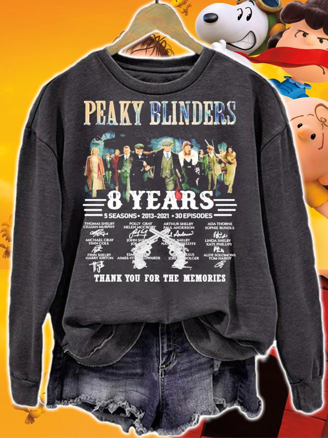 Peaky Blinders 8 years 5 seasons 2013-2021 30 episodes signatures t-shirt