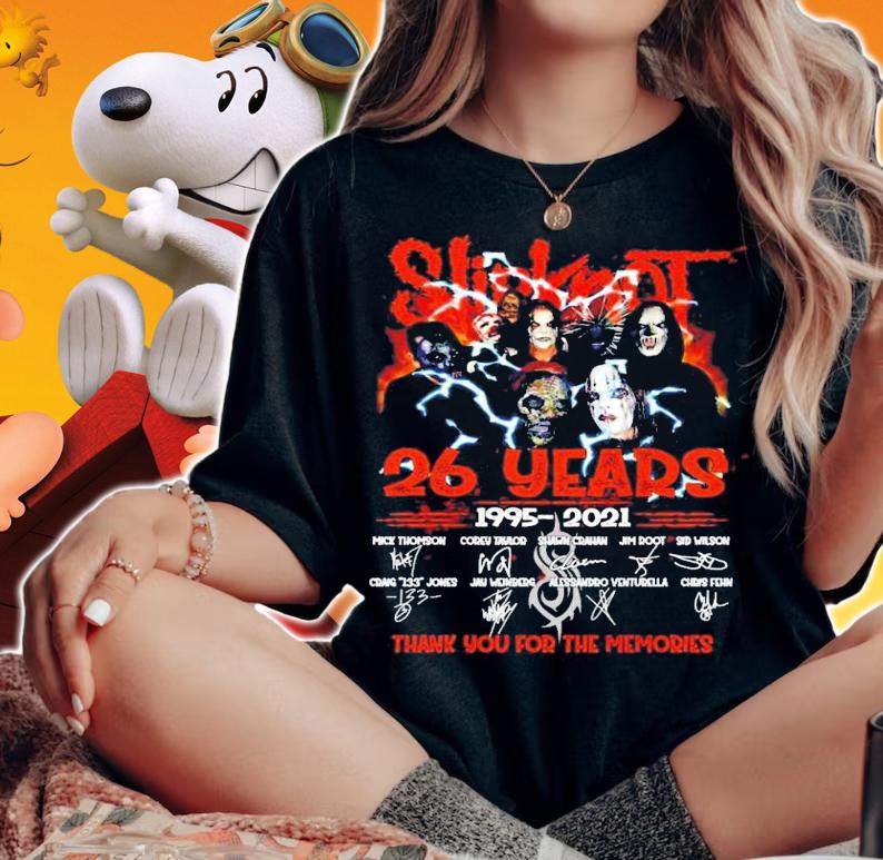 Slipknot 26 years 1995-2021 signatures shirt woman shirt