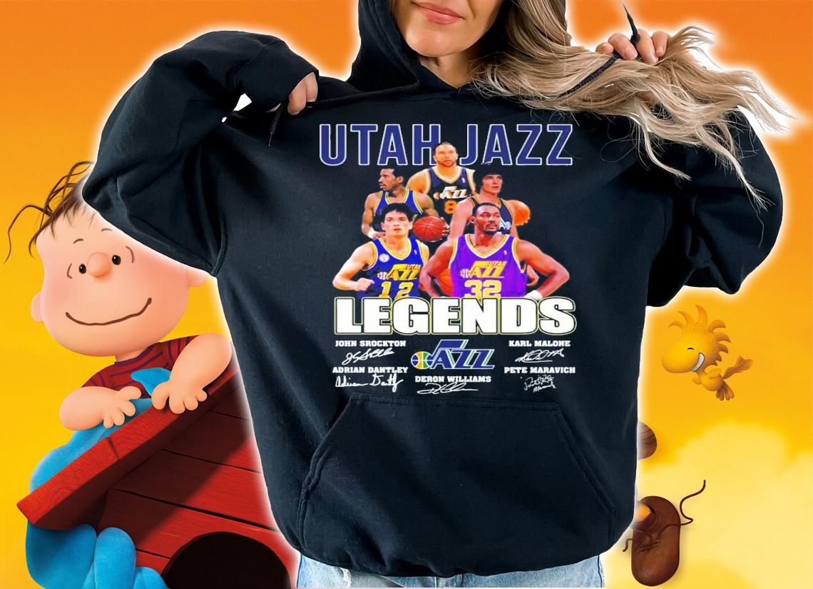 Utah Jazz Legends Basketball signatures t-shirt hoodie